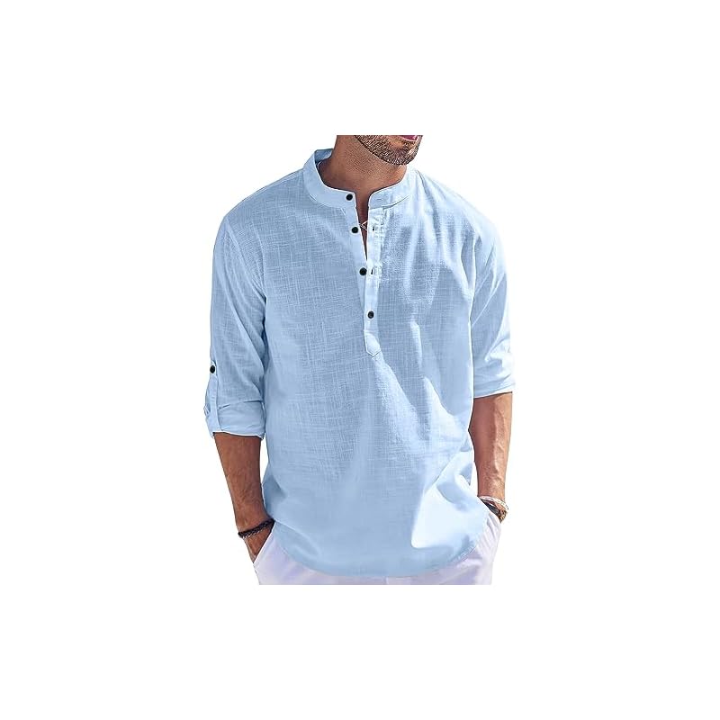 Bellstone Men' Cotton Blend Solid Regular Fit Kurta (Kurta1500_Single_Sky Blue_Xl