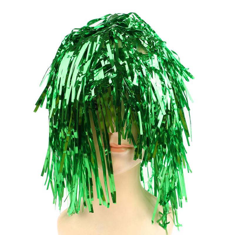 Folie Glitter Parykker Kostyme Cosplay Morsom Skinnende Hatt Metallisk Hårtilbehør For Fest Karneval Maskerade Parykk