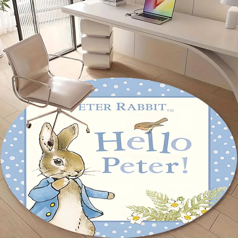 1pc Peter Rabbit1 Design Printed Area Round Carpet for Bedroom Living Room Home Decor Rugs Mat Non Slip Mat Rug for Bedside