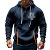 Men's Printed Sweatshirt Hoodie Zipper Arm Pocket Cardigan Men's Sports Large Size Casual Hoodie