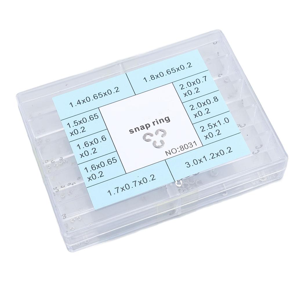 200 ks 10 velikostí Kovový stiskací knoflík na hodinky Klip Pojistný kroužek Cirkusový kroužek Různé Podložky pod hodinky Klipy pro