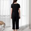 Women's Fashionable V-neck Casual Short-sleeved Loungewear Lace Pajamas Loose, Comfortable, Breathable Plus Size Color Top