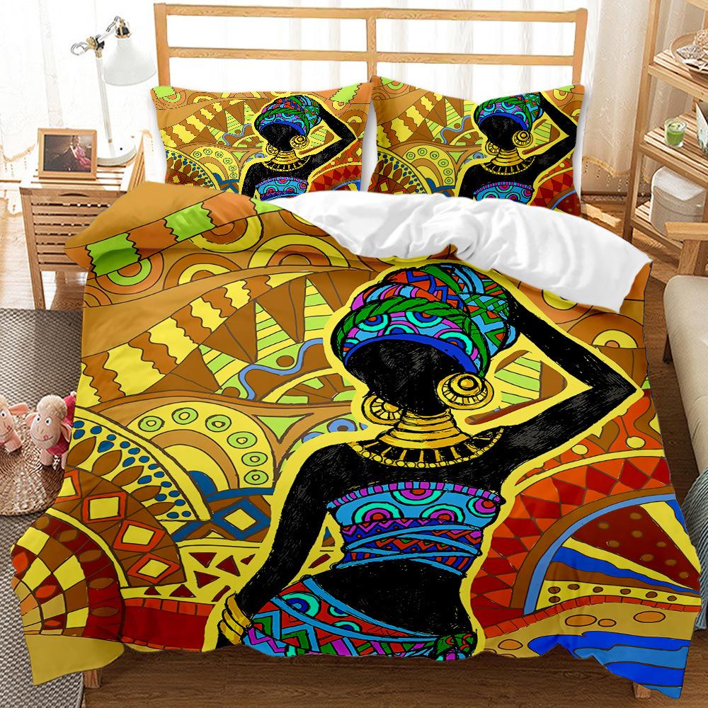 

Пододеяльник из микрофибры в африканском стиле, комплект постельного белья в этническом африканском стиле, пододеяльник в афроамериканском стиле, оранжевый, в стиле древней пустыни EU single(135x200cm)