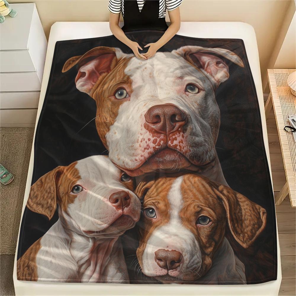 Pit Bull,pattern Flannel Blanket, High quality Comfortable for All Seasons, Home Decor, Warmth and Comfort, Perfect for Gifts.