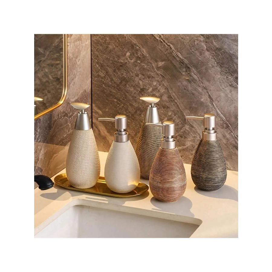 Creative Retro Style Ceramic Push-Type Soap Dispenser With Pump Hand Soap Bottle Suitable For Bathrooms Kitchens And Toilets