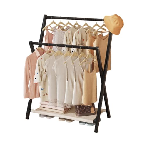 Kohira Bamboo Clothes Drying Rack, Indoor/Outdoor Use, Foldable, Space-Saving, Easy Assembly, Lightweight, Large Capacity, Multi-functional, Rust-Resi