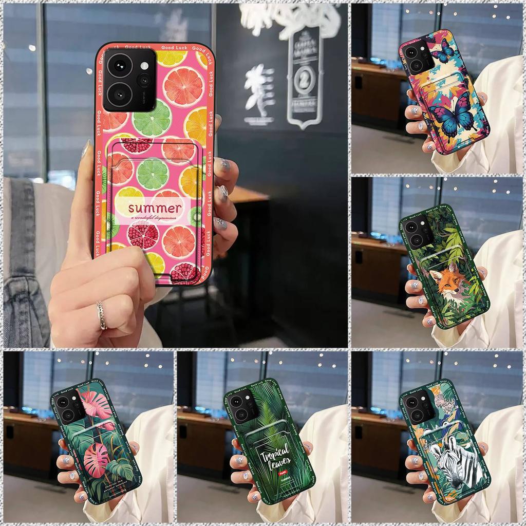 Dirt-resistant Back Cover Phone Case For Nokia HMD Skyline Card Slot Soft Case Cute Protective Cover Waterproof Graffiti
