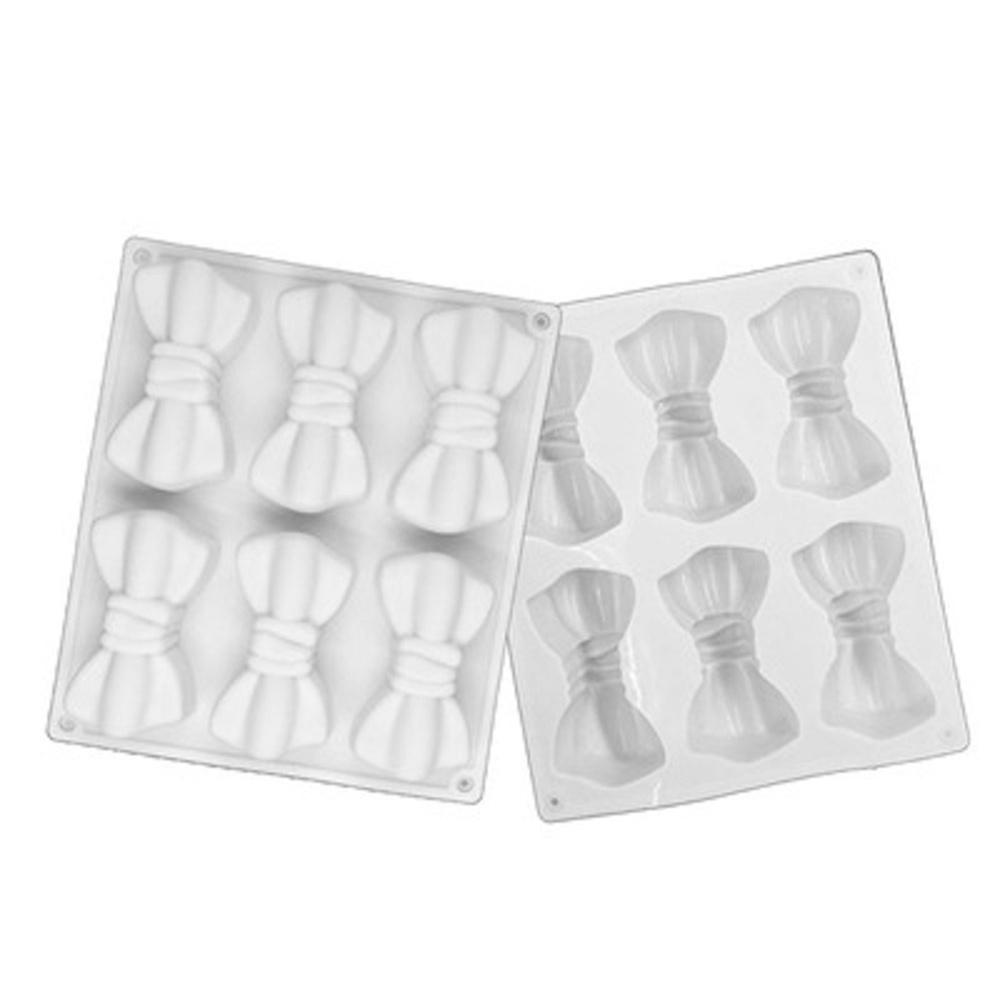 

6 ячеек 3D бант в форме мягкого трафарета DIY Craft торт декор силиконовая литьевая форма