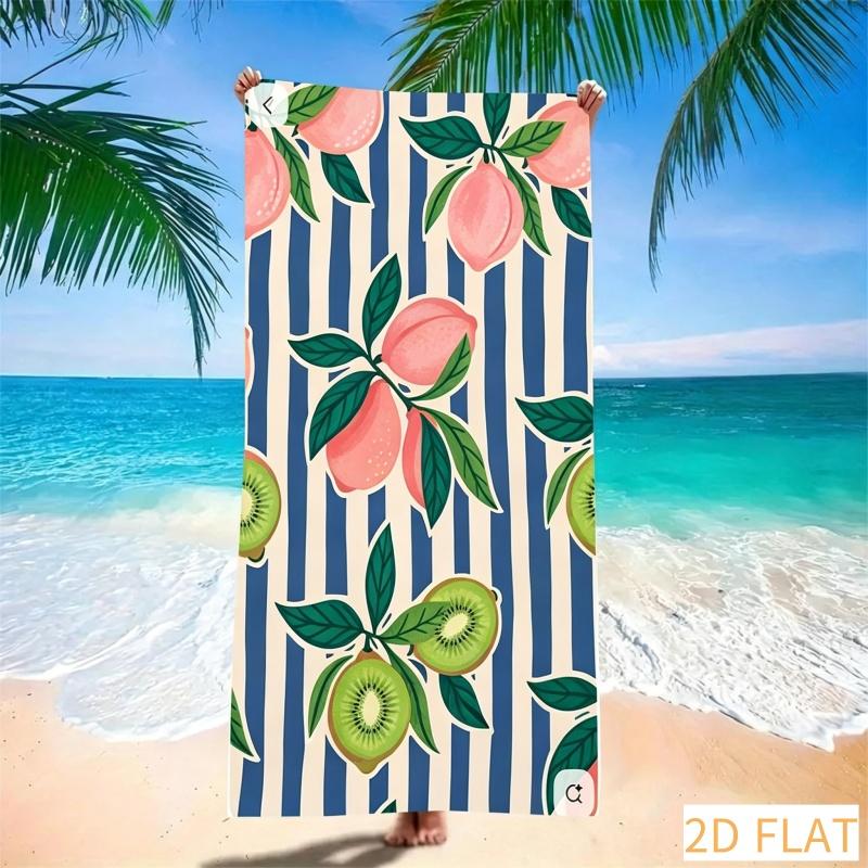 Lebendiges Zitronen-gestreiftes Strandtuch Super saugfähig Schnelltrocknend Mikrofaser Weich Sandfrei Decke für Sommer-Picknick