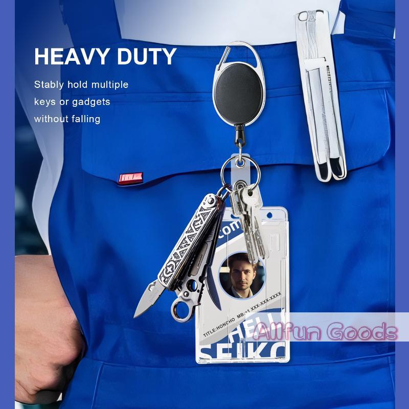 [TG835]Transparent Card Slots ID Badge Holder ID Pendant Badge Reel Storage Organizer Employee Pass Work Card Case