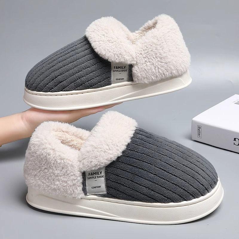 Cotton slippers winter thick-bottomed warm indoor household warm plush bag and winter model