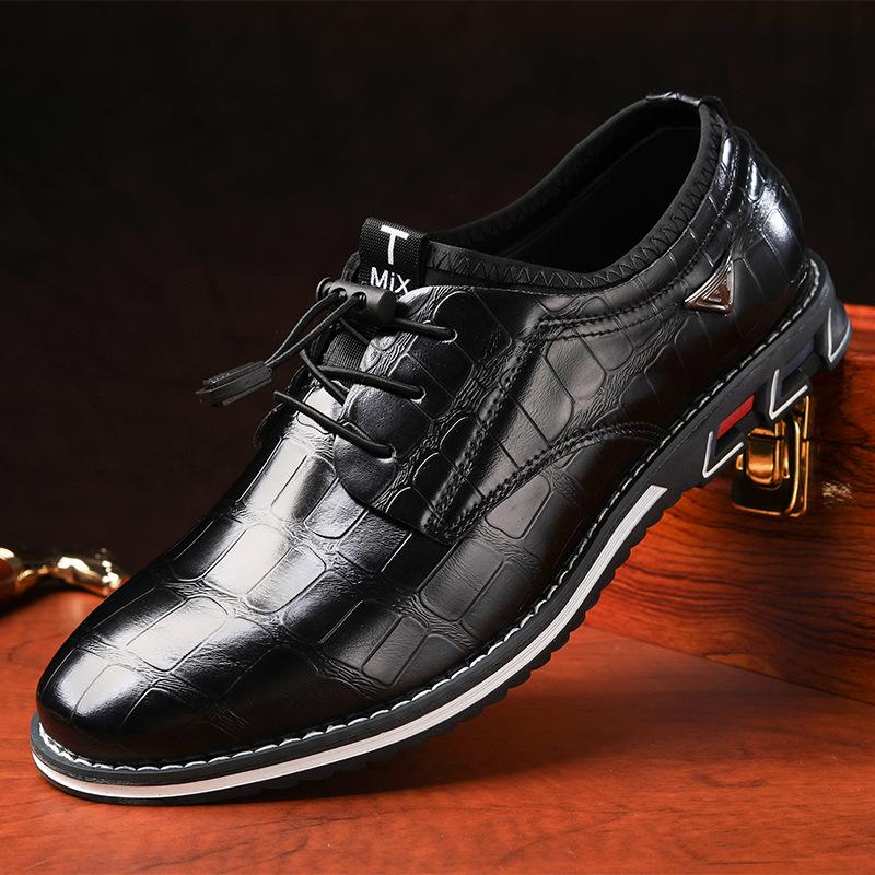 

Leather shoes men s high-end sense one-pedal men s shoes summer non-smelly feet round head wear-resistant casual leather shoes Amazon 38 чёрный