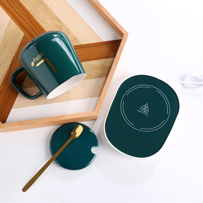 55° Coffee Milk Heating Pad & Thermostatic Mug Gift Set