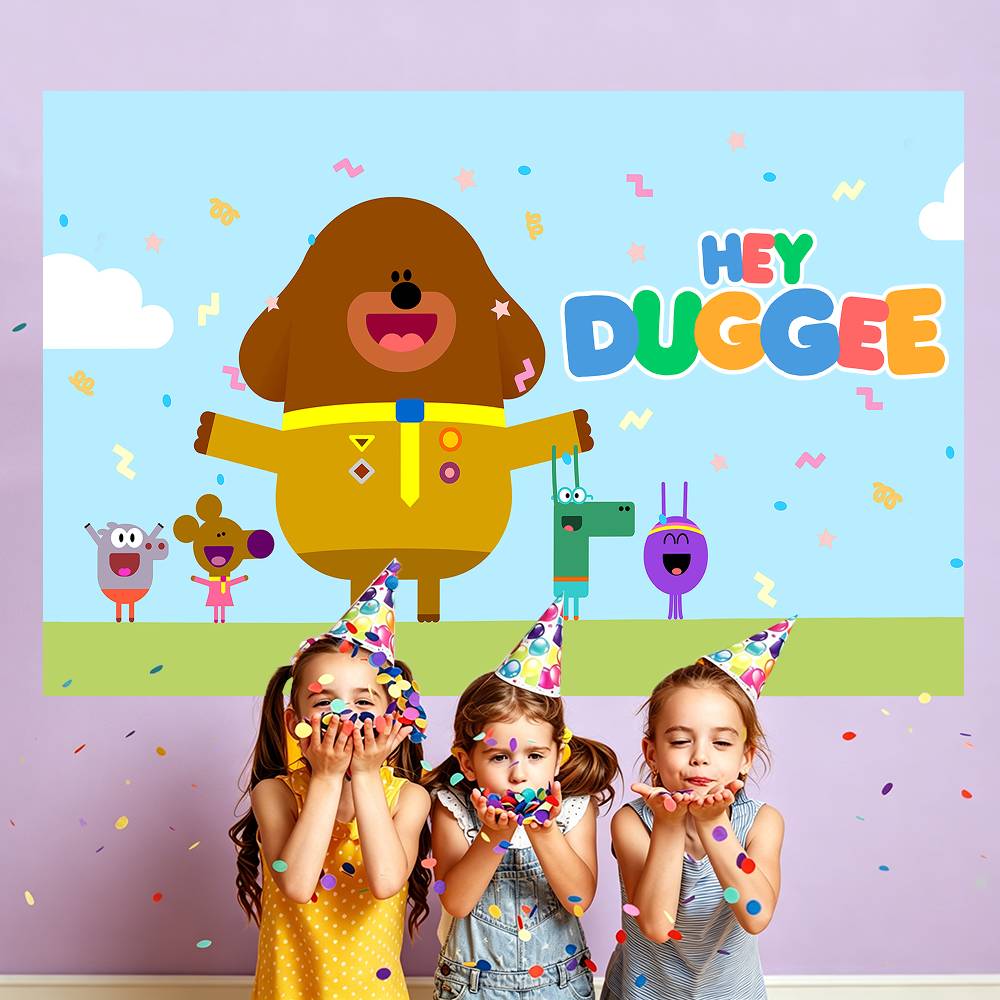 Hey Duggee Happy Birthday kids Photography Backdrop Background for Baby Children Photocall Photo Studio