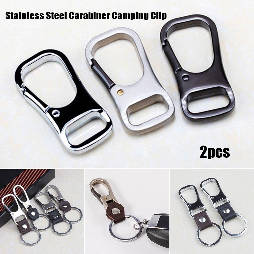 

2 шт., высококачественный зажим для кемпинга из нержавеющей стали, открытый брелок для ключей, новый держатель для ключей, уличный инструмент