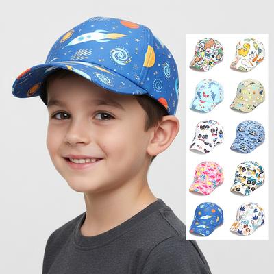 Kids Baseball Cap Cartoon Animal Printed Sunshade Running Visor Cap Boys Girls Outdoor Travel Hiking Children Beach Sun Hat