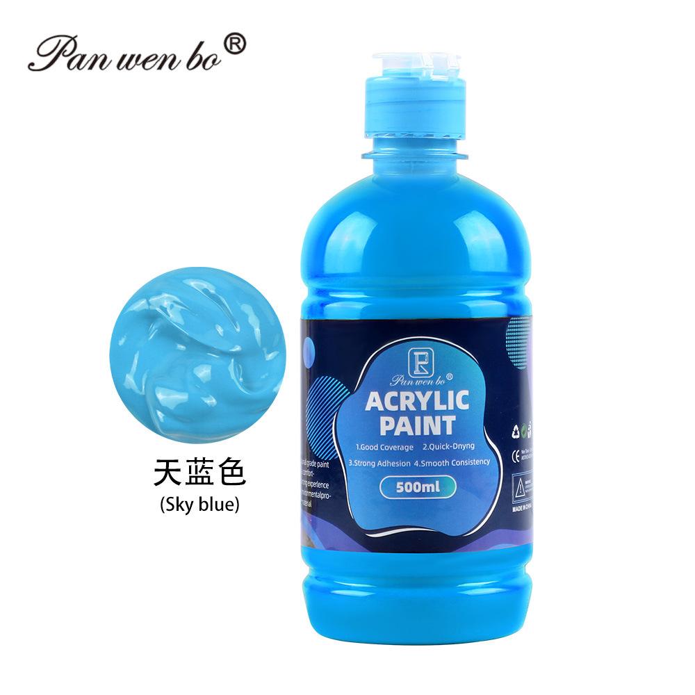 12 Färger Stor Partipack Akrylfärg(500 ml/17 oz) Flaskor, Canvas, Stenar, Trä, Tyg, Keramik, Giftfria för Konstnärer och Vuxna