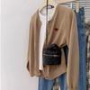 2025 Autumn/Winter Women's Wool Round Neck Knit Cardigan - Elegant Loose Sweater Coat