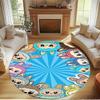 Labubu Print Round Rug, Washable Floor Carpet, For Entryway Dorm Laundry Room Office Study, Home Decor Birthday Christmas Gift