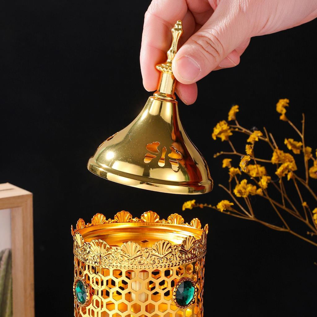 Metal Incense Coil Censer Middle East Coil Aromatherapy Fragrance Ash Catcher Vintage Bakhoor Coil Incense Holder