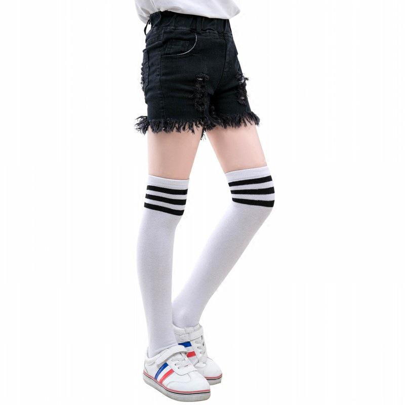 Children's Mid-Calf Socks: Cotton Striped for Girls, Boys' Sports Style, Thick for Autumn/Winter