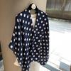 Retro Fashion Elegant Polka Dot Print Silk Scarf Scarf Shawl Spring And Summer Women'S Versatile Temperament Outer Scarf Shawl