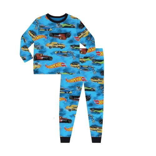 Hot Wheels Childrens/Kids Cars Logo Long Pyjama Set