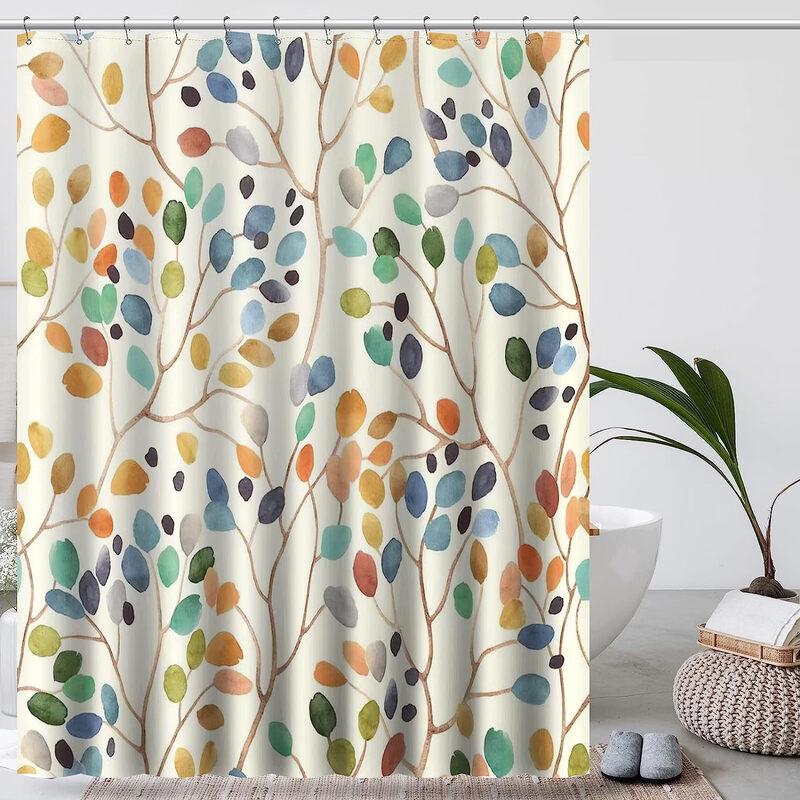 Handun Plant Floral Printed Shower Curtain