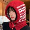 Pullover Hat Jacquard Balaclava Hat Printed Winter Cap Fashion Fair Isle Style Knitted Hat  Outdoor