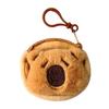 Cute Capybara Plush Coin Purse Zipper Change Purse With Keychain Small Headphone Lipstick Bag Mini Wallet Money Bag Kids Gift