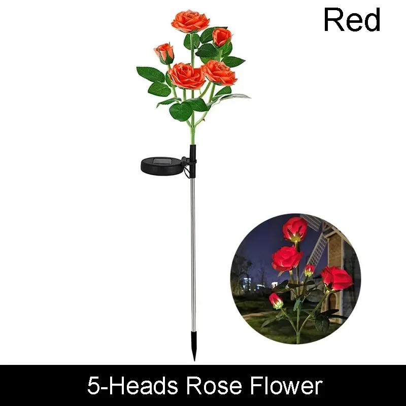 LED Outdoor Solar Lamp Simulated Eternal Flower Snow Lotus Lawn Lamp Garden Summer Camping Party Landscape  Lighting Decoration