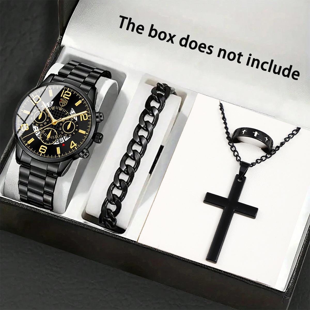 

Watch Accessories 4-Piece Men S Watch Set Men S Fashion Quartz Watch