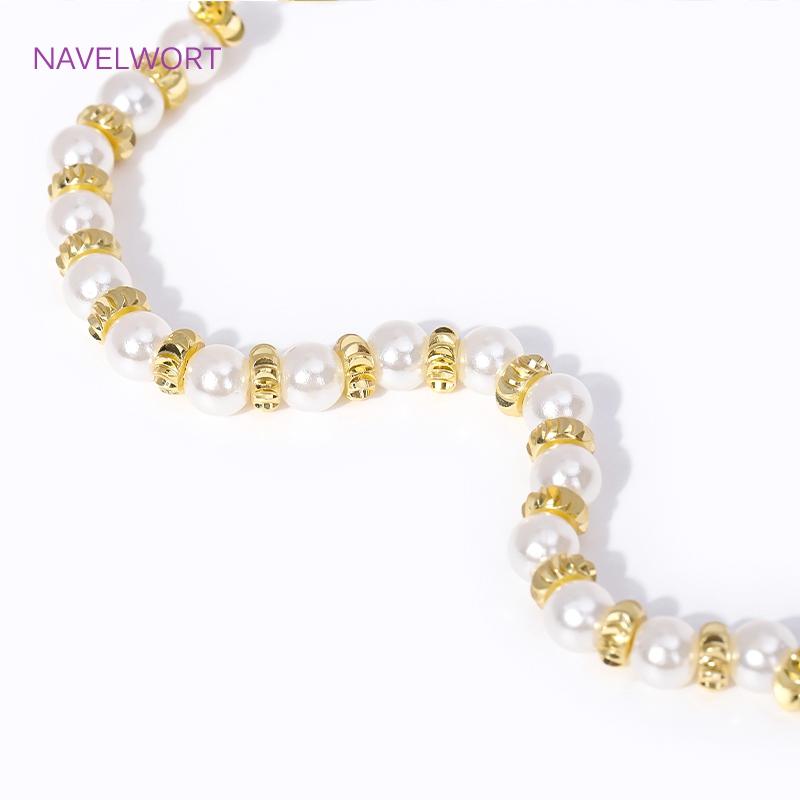 18K Vergoldetes Messing Großhandelsperlen Runde Geriffelte Abstandshalterperlen Für Schmuckherstellung DIY Armband Halskette Zubehör Großhandel