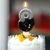 0-9 with Black Bow Pearl Decoration for Birthday Cakes Holiday Anniversaries Decorative Candles Sliver Glitter Number Candles