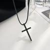 Trendy Cross Pendant Necklace Vintage Style Simple Rope Necklace Chain Necklace