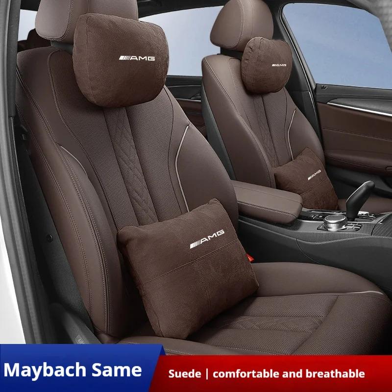 Naklejka Samochodowa Poduszka Podpierająca Kark i Lędźwie na Zagłówek Samochodu Dla Mercedes-Benz AMG Klasa A C E S V Sprinter GLC ML SLK