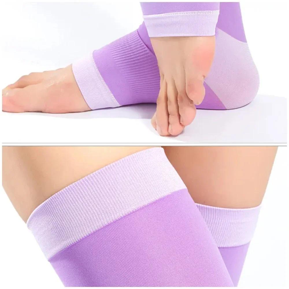 1 Pair Knee Support Leg Brace 420D Women Compression Socks Slim Sleeping Leg Warmer Burn Fat Thin Stockings