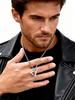 Geometric Square Circle Pendant for Men,Silver Coor Minimalist Charm Necklace, Hip Hop Jewelry Gift