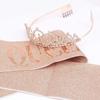 Birthday Tiara and Girdle Rose Gold Rhinestone Sash and Crown Crystal Sequin Tiara Girdle Girl Birthday Party Supplies