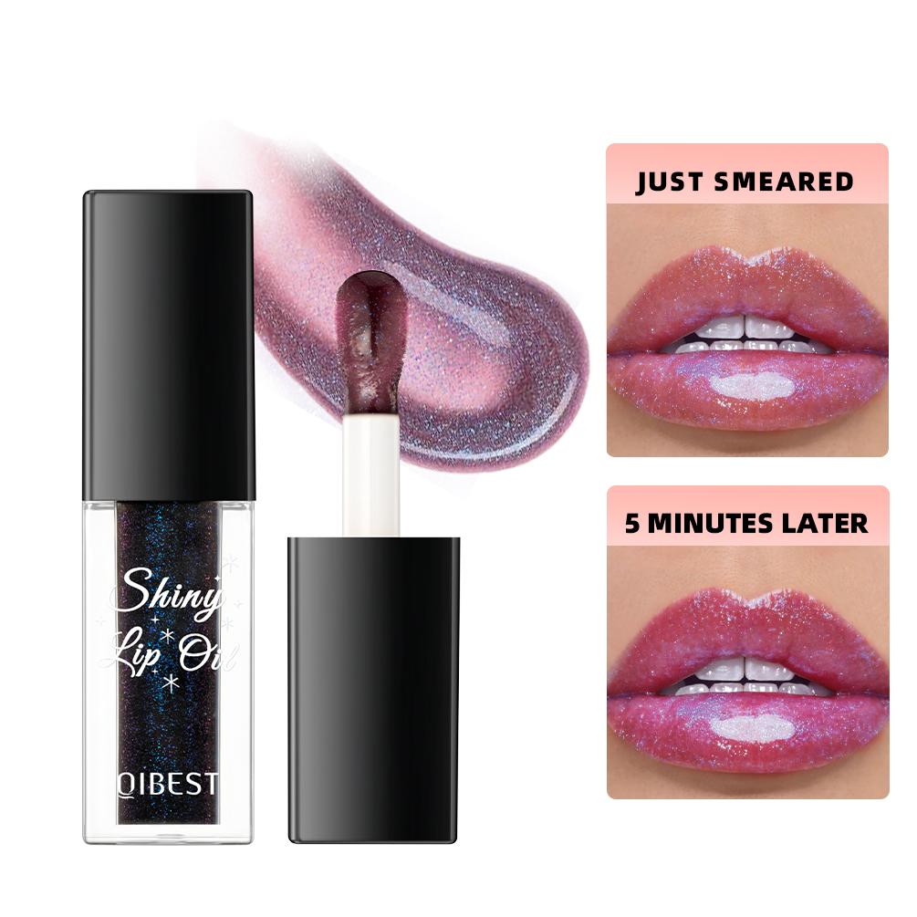 Temperature Color Changing Lipgloss Shiny Glitter Lip Oil Glass Moisturizing Makeup Mirror Water Light Lip Glaze Cosmetic