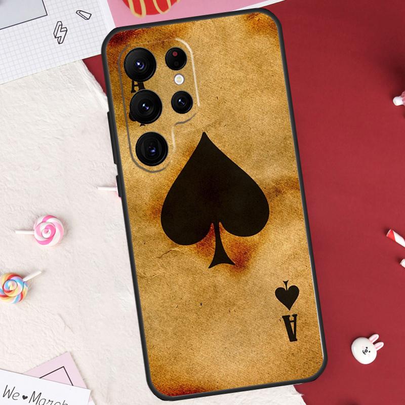 Ace of Spades Hülle für Samsung Galaxy S22, S23 Ultra, S8, S9, S10 Plus, Note 10, 20 Ultra, S21 FE, S20 FE