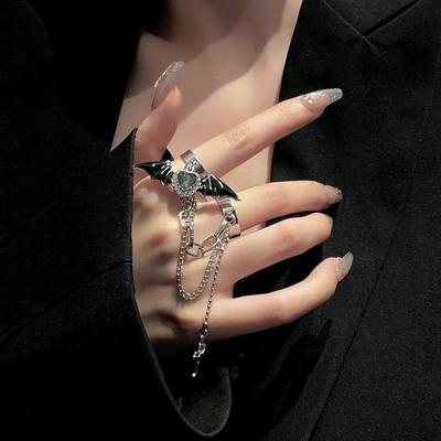 French Black Sweet and Cool Hot Girl Devil Ring Niche Design Student Dark Nightclub Personalized Bracelet