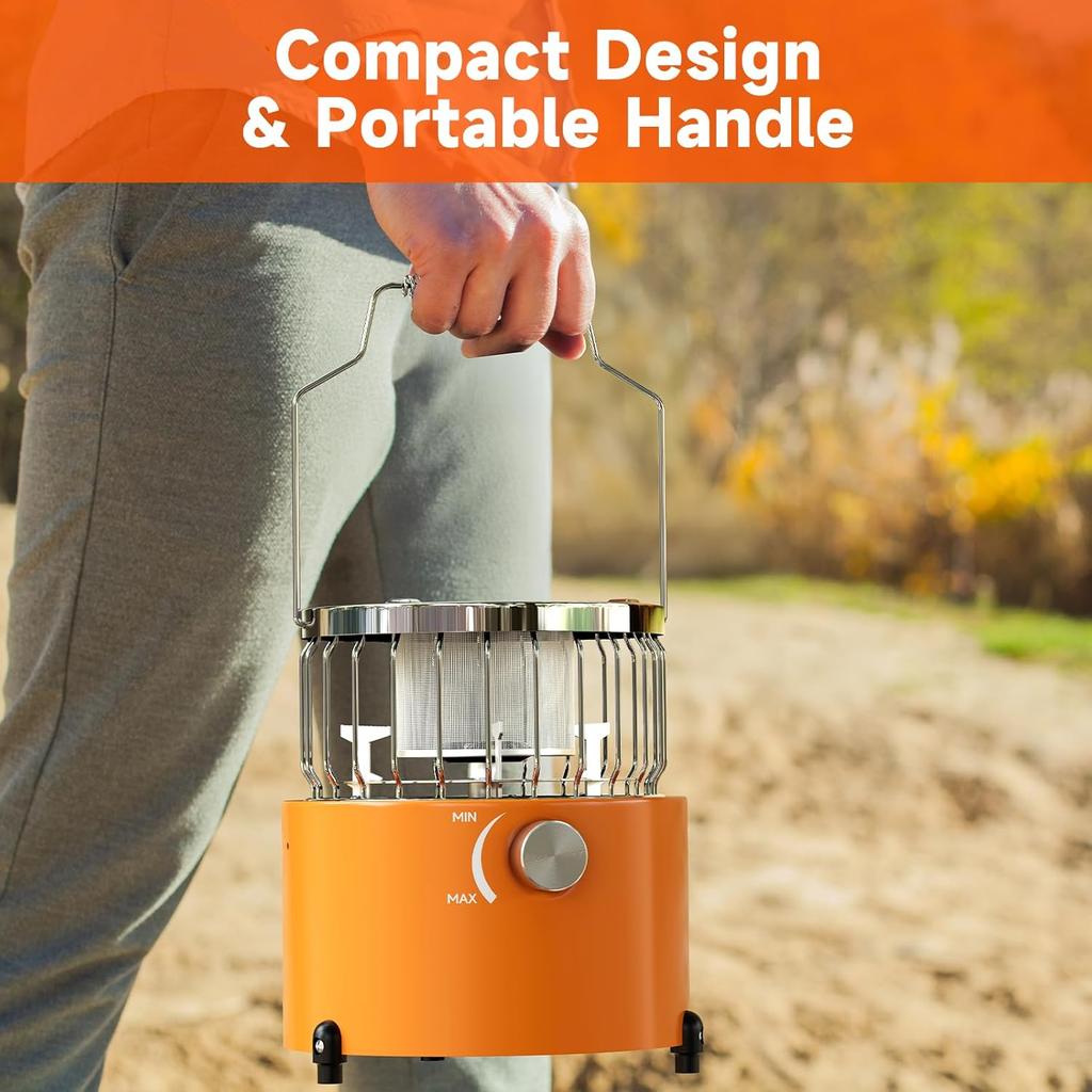 TLOG 2 in 1 Portable Propane Heater & Stove, 9000BTU Propane Heater with Handle, Adjsutable Vents and Flames, Portable for Outdoor,Camping, Ice