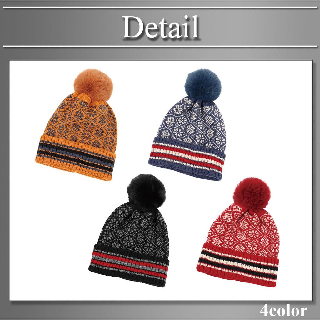 Hat Knit Camping Ski Bonbon Outdoor Snowboarding CAQ009 [Buzz Selection] Autumn/Winter Men's Women's (Red)
