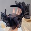 Bow mesh princess headband, new high-end Internet celebrity hair accessories, women's high skull top headgear, three-dimensional face wash headband.