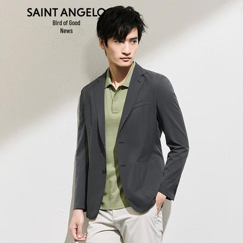 Baoxiniao Men's Slim Fit Elastic Perforated Casual Blazer ESU242027U
