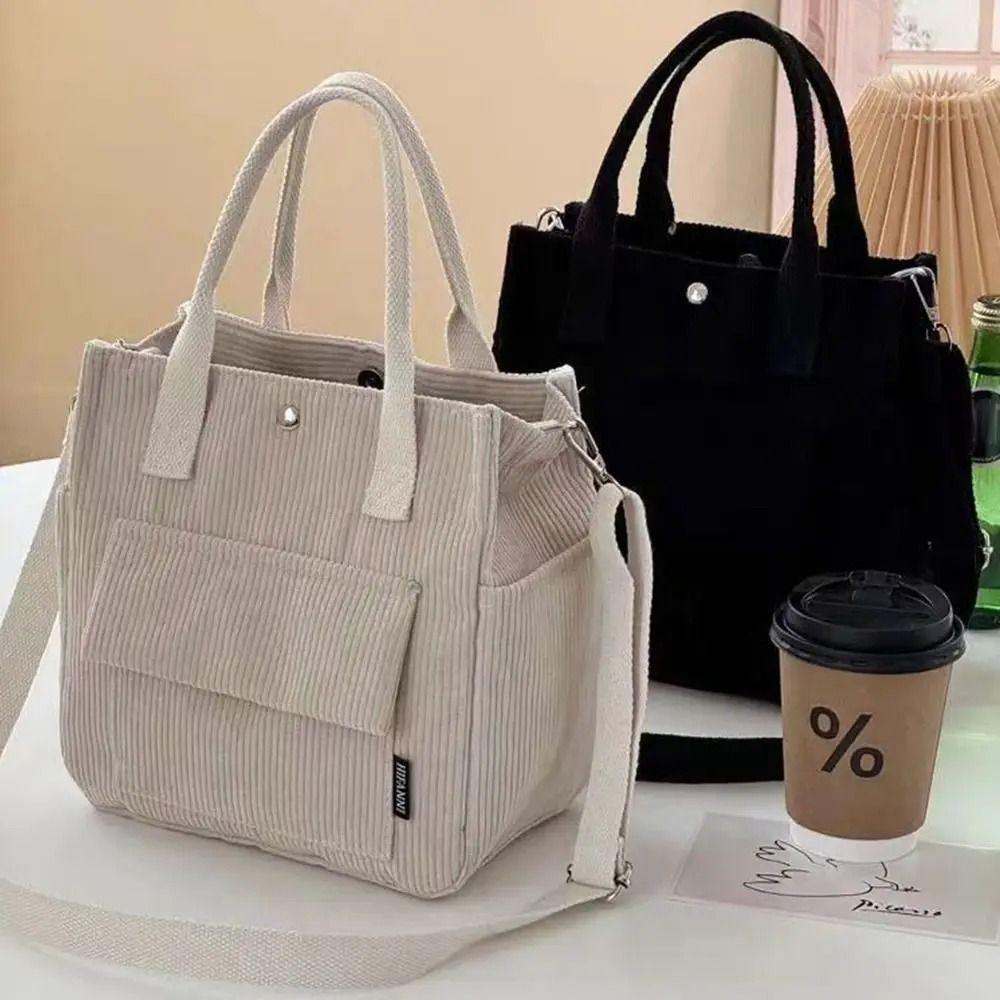 Versatile Stylish Crossbody Bag Multi-pocket Hand-held Tote Bag Portable Lunch Box Bag Student