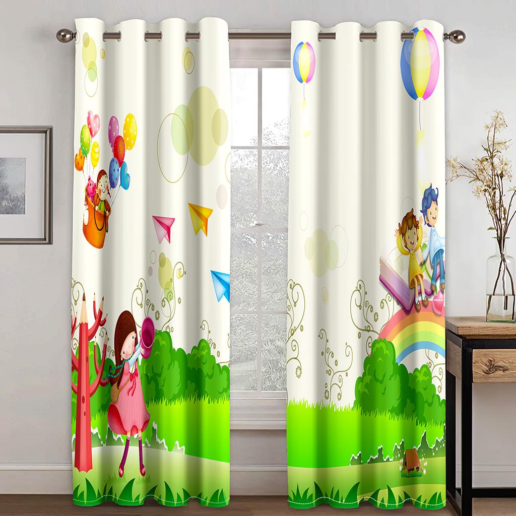 

Digital Printed Window Curtains for Living Room, Polyester, Solid Color, Long, Crush, Kitchen 100W160H(CM)40x63in&Grommet Top