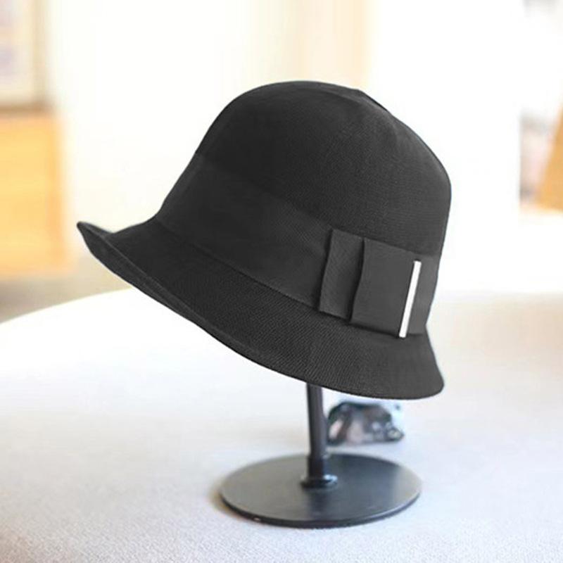 Curled retro knitted breathable Sun Li bucket hat sunscreen beach fashion hat summer outing basin hat