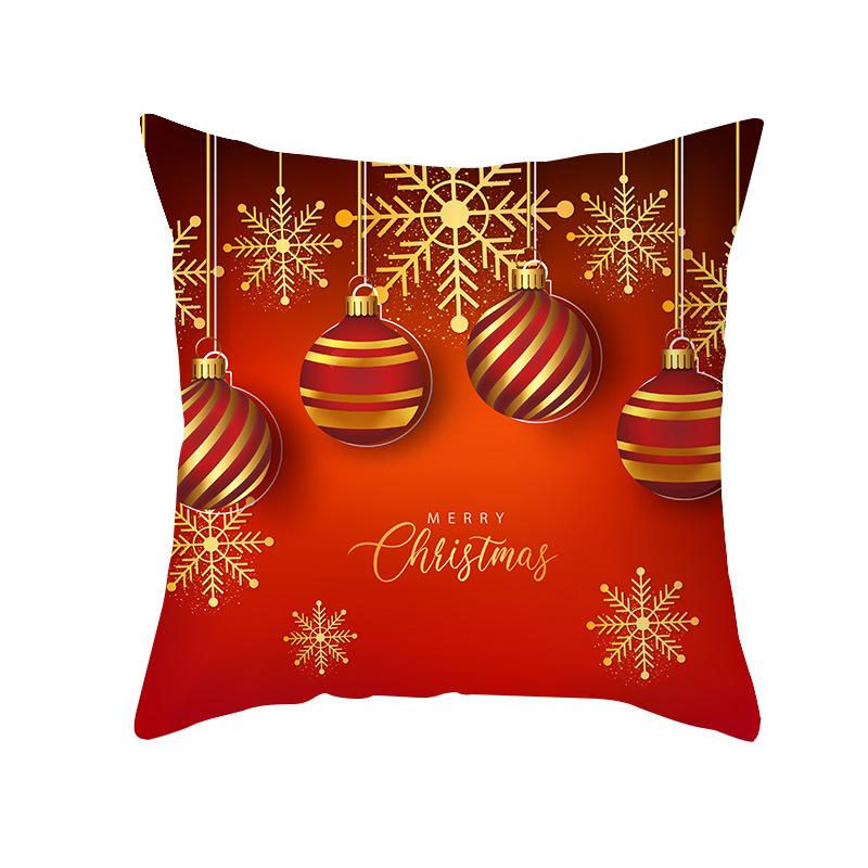 Red Christmas Pillow Covers Christmas Decorations Pillowcase Winter Decorative Pillow Case For Indoor Sofa Xmas Couch